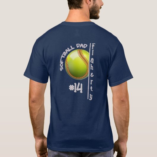 Softball Papa T-shirt (Achterkant)