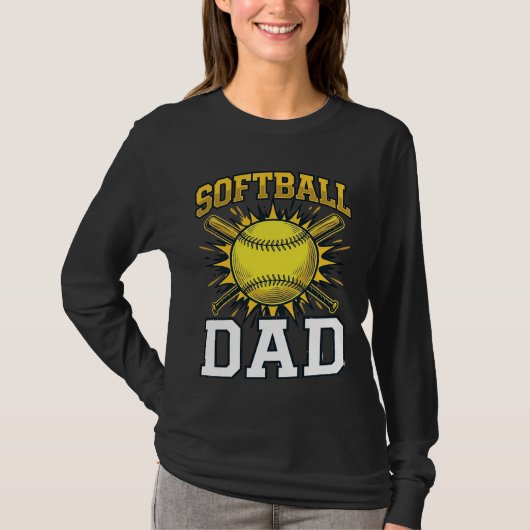 Softball Papa Vintage Gravure Shirt Ontwerp_1 (Voorkant)