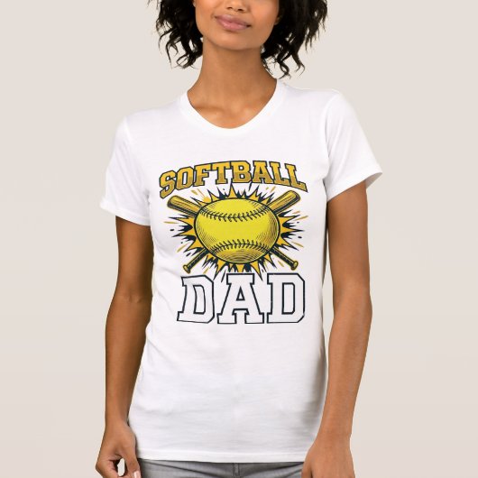 Softball Papa Vintage Gravure Shirt Ontwerp_1 (Voorkant)