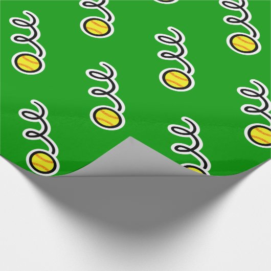 Softball-papier voor het verpakken van thema's cadeaupapier (Hoek)