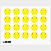 Softball Party Sticker, Birthday Sticker (Vel)