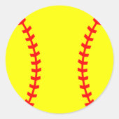 Softball Party Sticker, Birthday Sticker (Voorkant)