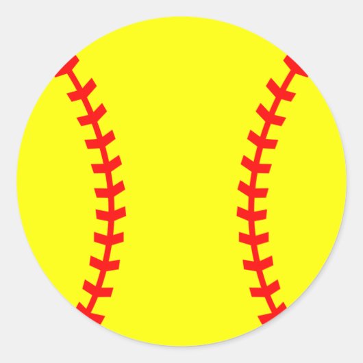 Softball Party Sticker, Birthday Sticker (Voorkant)
