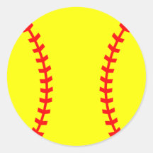 Softball Party Sticker, Birthday Sticker