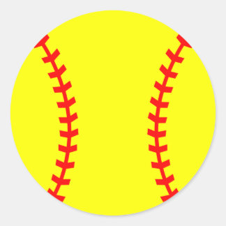 Softball Party Sticker, Birthday Sticker