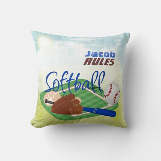 Softball Pillow personaliseren Kussen (Voorkant)