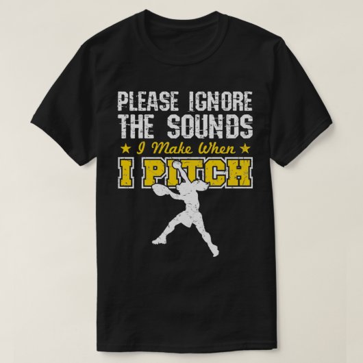 Softball Pitcher Funny Grunt Negeer de Sou T-shirt (Design voorkant)