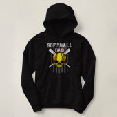 Softball Pitcher Hitter Catcher Skull Dad  Hoodie (Design voorkant)