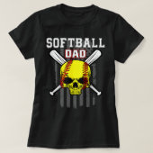 Softball Pitcher Hitter Catcher Skull Dad  T-shirt (Design voorkant)