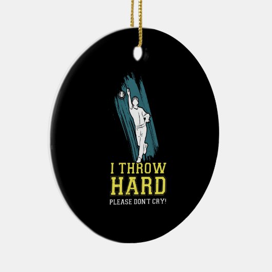 Softball Pitcher Keramisch Ornament (Rechts)