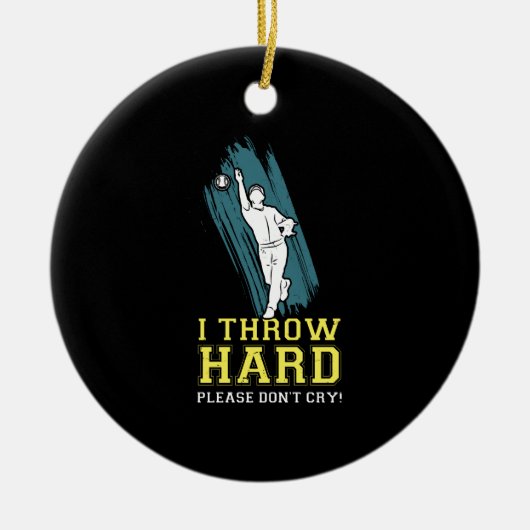 Softball Pitcher Keramisch Ornament (Voorkant)