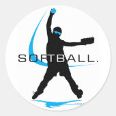 Softball - Pitcher Ronde Sticker (Voorkant)
