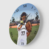 Softball Player Catcher met Jouw naam en nummer Grote Klok (Hoek)