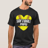Softball Player Family Gifts Softball Papu Heart T-shirt (Voorkant)