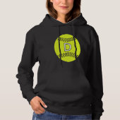 Softball Player Favorite Letter Initial D Hoodie (Voorkant)