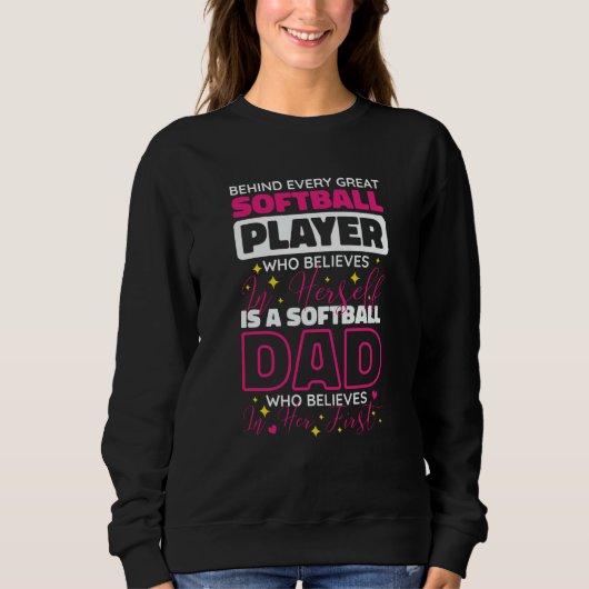 Softball Player for Softball Dad Daddy Trui (Voorkant)