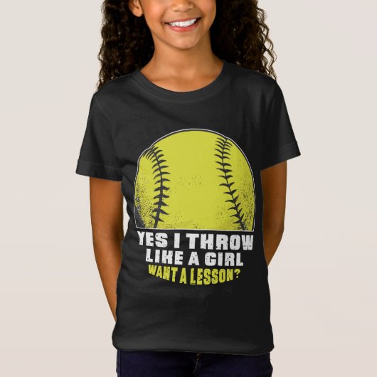 softball player Gift for Girls Cute Softball Lover T-shirt (Voorkant)
