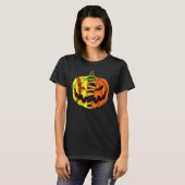 Softball Player Halloween Pumpkin Mannen Boys Girl T-shirt (Voorkant volledig)