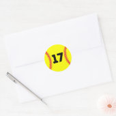 Softball Player Jersey Favorite Number #17 Ronde Sticker (Envelop)