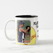 Softball Player Name Number Team 2 Foto's Tweekleurige Koffiemok (Links)