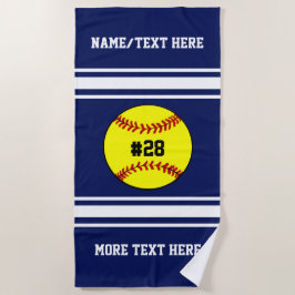 Softball Player Number Team Club Naam Aangepaste k Strandlaken
