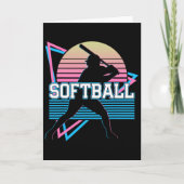 Softball Player Retro Kaart (Voorkant)