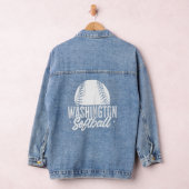 Softball Player Softballer Girl Sport Washi Denim Jacket (Hangar)