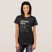 Softball Player Sport  Softball Papa Definition T-shirt (Voorkant volledig)