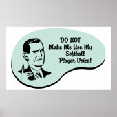 Softball Player-stem Poster (Voorkant)