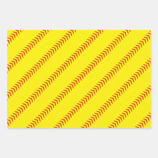 Softball Player Team Party Three Matking Gift Inpakpapier Vel (Voorkant 2)