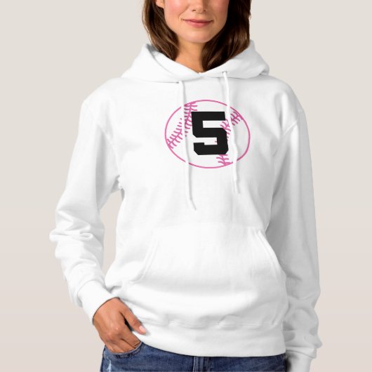 Softball Player Uniform Number 5 Cadeau Hoodie (Voorkant)