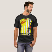 Softball Player US Flag Thayed Sport Coac T-shirt (Voorkant volledig)