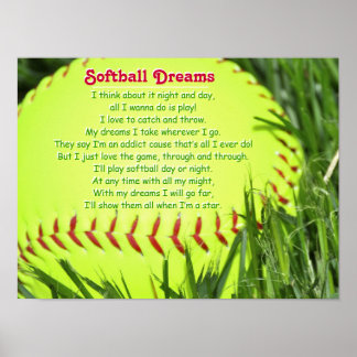 Softball Poem Poster