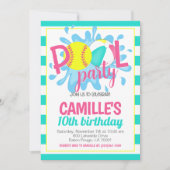 Softball Pool Party Verjaardag uitnodiging (Voorkant)