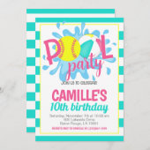 Softball Pool Party Verjaardag uitnodiging (Voorkant / Achterkant)