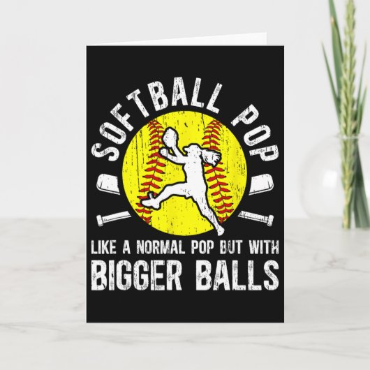 Softball Pop Grandpa Funny Pop Of A Softball Playe Kaart (Voorkant)