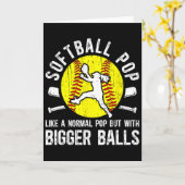 Softball Pop Grandpa Funny Pop Of A Softball Playe Kaart (Gele Bloem)