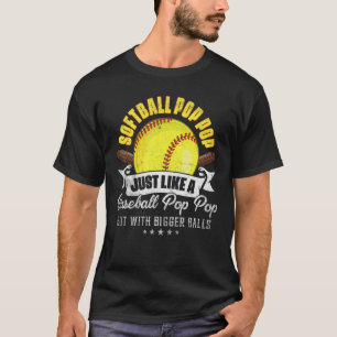 Softball Pop Pop als een Baseball Pop Pop met Bigg T-shirt
