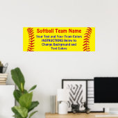 Softball-Posters Jouw tekst en kleuren Poster (Thuiskantoor)