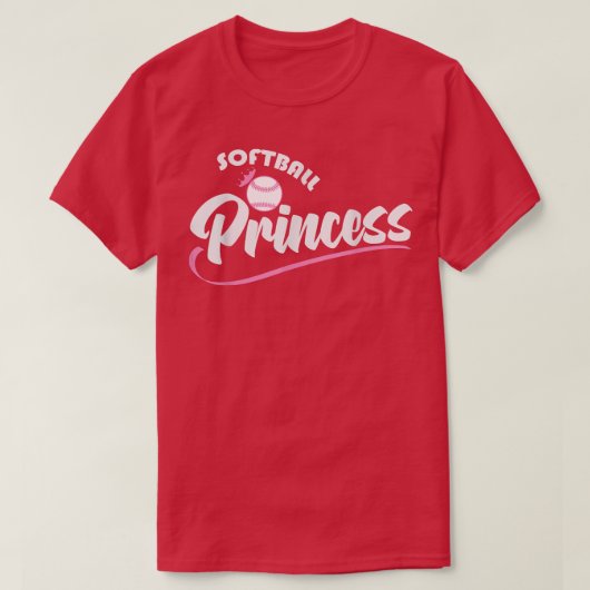 Softball Princess Baseball T-shirt (Design voorkant)