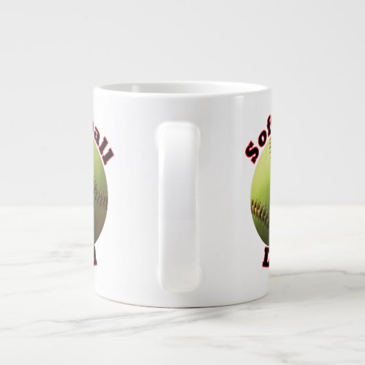 Softball Proud Dad Grote Koffiekop (Achterkant)