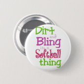 softball quote wit schattig en cool ronde button 5,7 cm (Voorkant /achterkant)