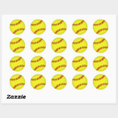 Softball Ronde Sticker (Vel)