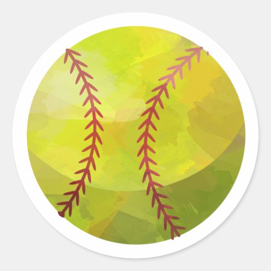Softball Ronde Sticker (Voorkant)