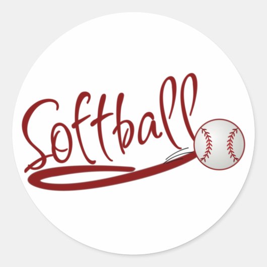 Softball Ronde Sticker (Voorkant)