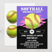 Softball Roze Birthday Party (Voorkant / Achterkant)