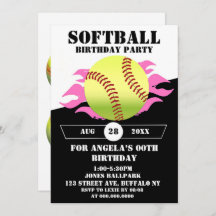 Softball Roze Birthday Party