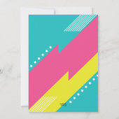 Softball roze Blauwgroen geel verjaardagsfeestje,  Kaart (Achterkant)