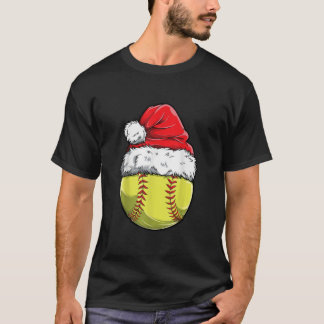 Softball Santa Kerstmeisjes Funny Xmas Pet T-shirt