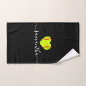 Softball Script Monogram op maat Handdoek (Handdoek)